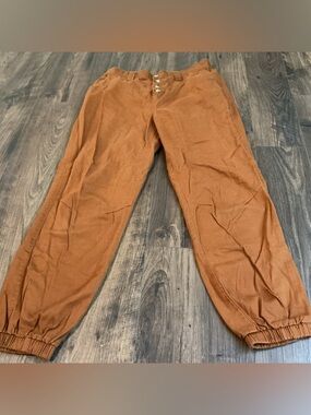 Vanilla Star Jogger Pants Rust Brown Boho Elastic Waist Casual Size M relaxed